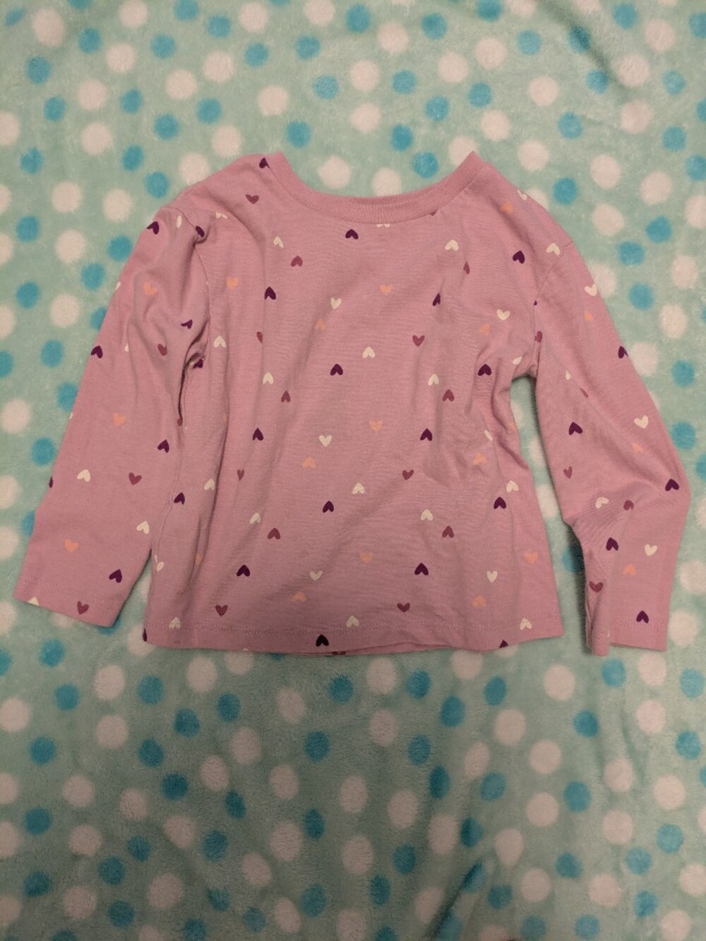 Pink Heart Print Top 3T